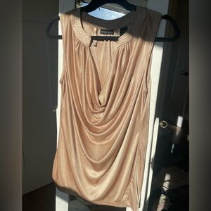 New York & Co Gold Cowl Neck Blouse